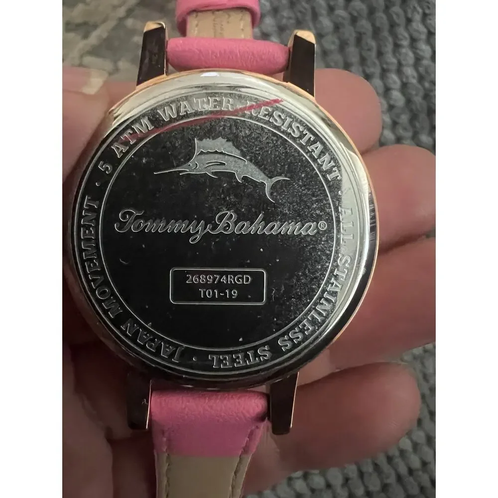 Tommy Bahama Women's Tropical Flamingo Quartz Watch Swarovski Crystals NIB